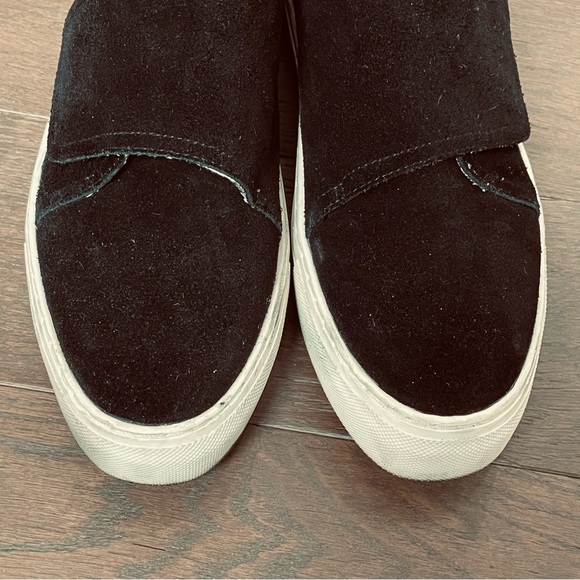 COM+SENS LIDDA WOMENS SHOES BLACK SUEDE LEATHER LOAFERS VELCRO CLOSURE SIZE 10 - Picture 3 of 13